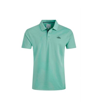 Mens miles pique organic polo shirt aqua marine Weird Fish
