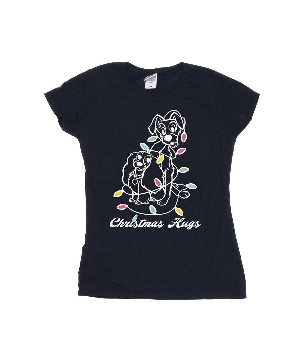 Disney Femme/Ladies Lady And The Trump Christmas Hugs - T-shirt en coton (Bleu marine) - UTBI26139-1