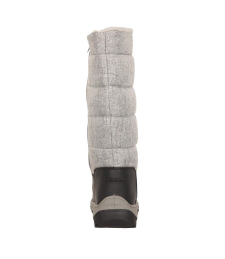 Womens/ladies Icey Long Snow Boots Light Grey Mountain Warehouse
