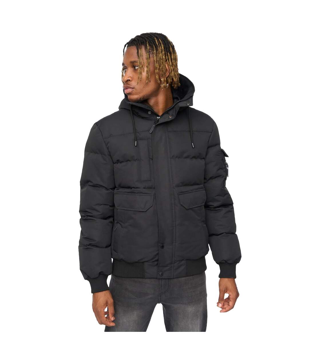 Mens Wakaday Bomber Jacket Black Kings Will Dream-2