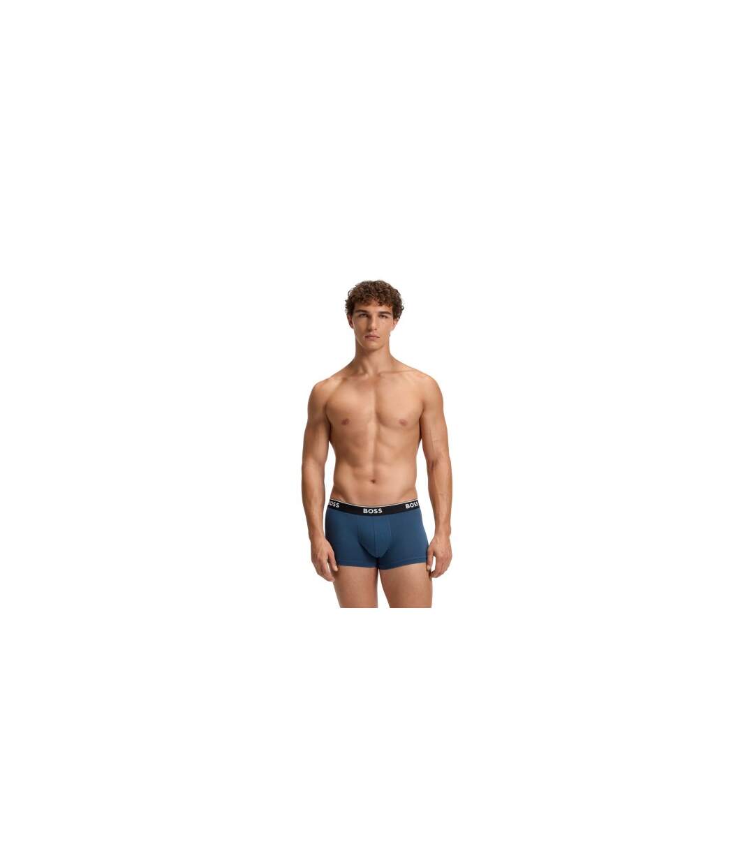 Pack Of 3  Mens Logo Boxer Briefs  Blue Teal Navy Boss-1