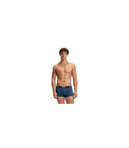 Pack Of 3  Mens Logo Boxer Briefs  Blue Teal Navy Boss