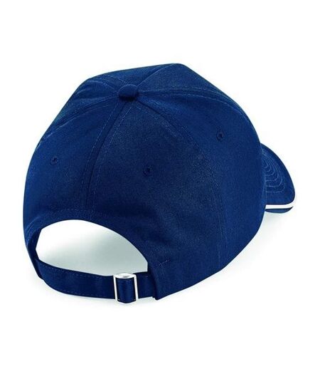 Beechfield Adults Unisex Authentic 5 Panel Piped Peak Cap (French Navy/White) - UTBC4640