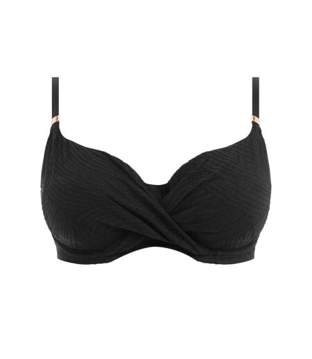 Womens/ladies Twist Full Cup Bikini Top Black Fantasie