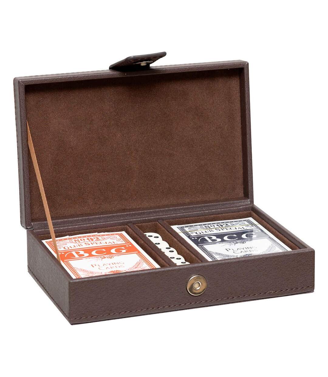 Coffret Jeu de Cartes Jule 19cm Marron-1