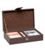 Coffret Jeu de Cartes Jule 19cm Marron-1