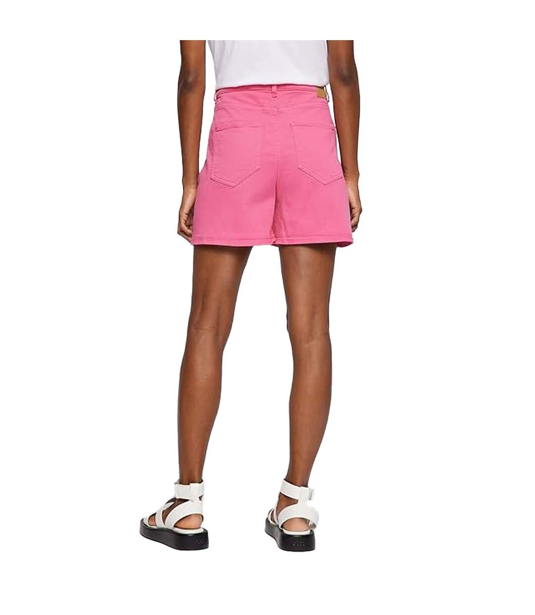 Womens/ladies Denim Shorts Pink Boss-3