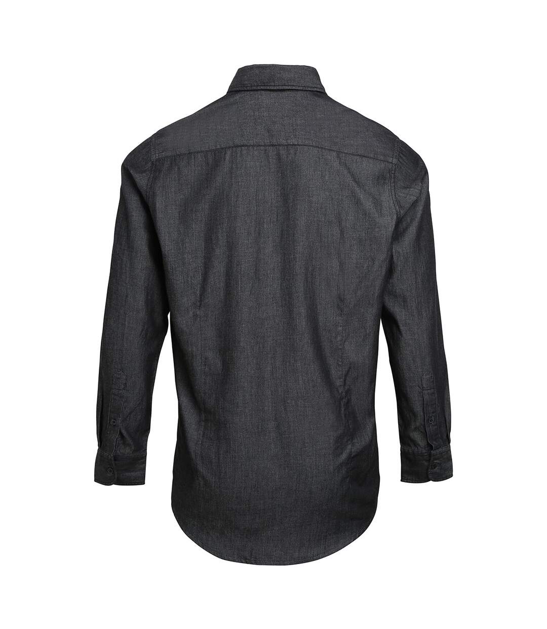 Premier Mens Jeans Stitch Long Sleeve Denim Shirt (Black Denim)