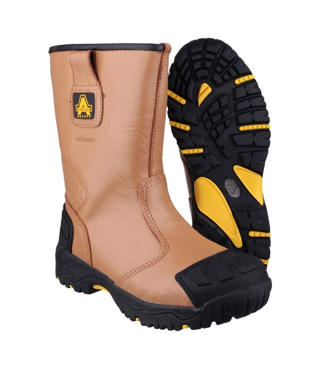 Safety fs143 mens safety rigger boot tan Amblers-4