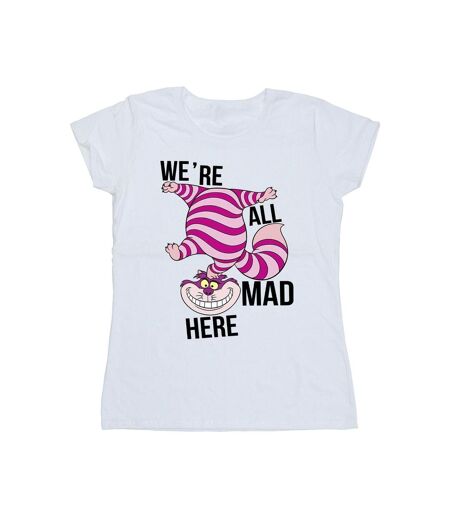 Disney Femme/Ladies Alice In Wonderland All Mad Here - T-shirt en coton (Blanc) - UTBI7118