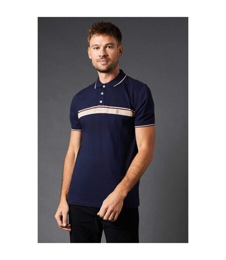 Mens chest stripe polo shirt navy Burton