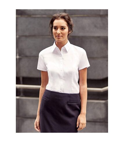 Russell Womens/ladies Herringbone Short Sleeve Work Shirt (White)