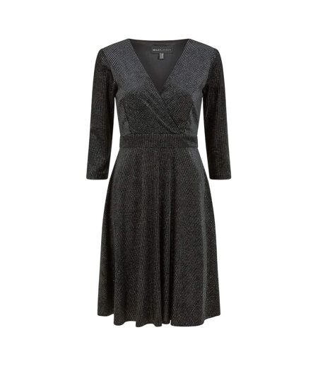 Robe Patineuse Motif/style Scintillant Femme Noir Mela London