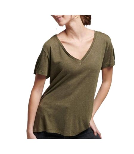 T-shirt kaki femme superdry studios - l
