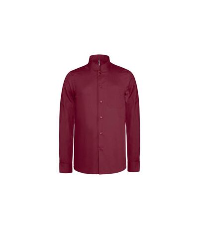 Kariban Mens Long Sleeve Mandarin Collar Shirt (Wine) - UTPC2540