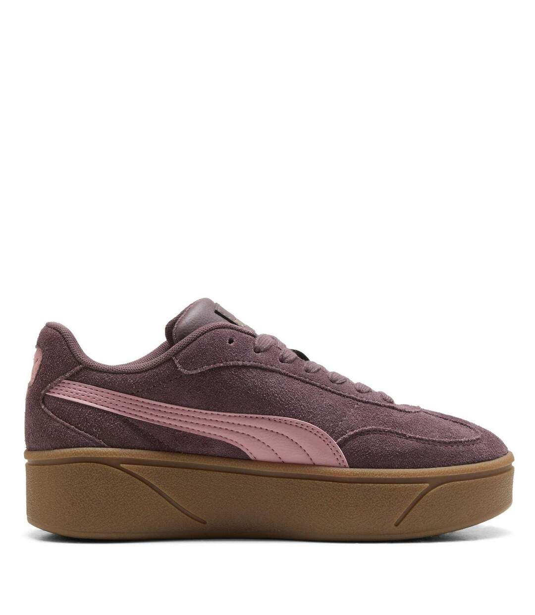 Womens/ladies Club Era Ii Suede Platform Trainers Brown Pink Puma-4