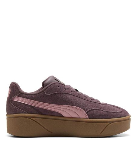Womens/ladies Club Era Ii Suede Platform Trainers Brown Pink Puma