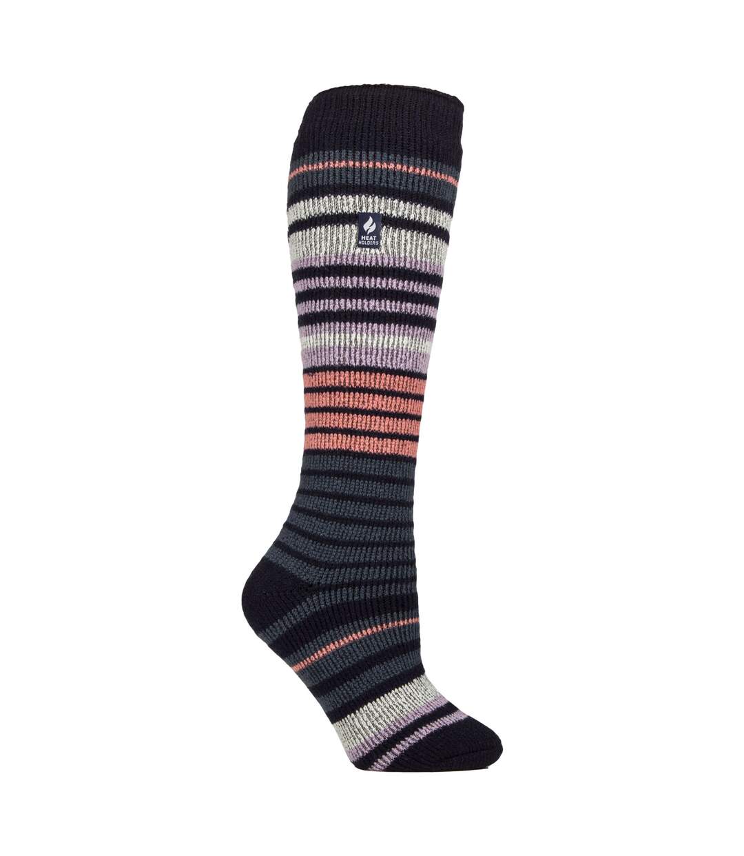 Chaussettes de ski thermiques à rayures pour femme-1