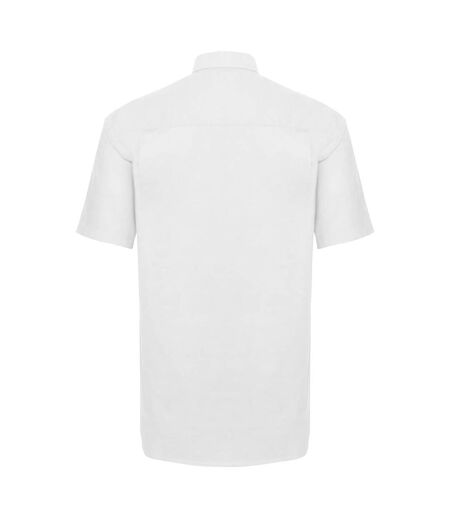 Collection Mens Short Sleeve Easy Care Oxford Shirt White Russell