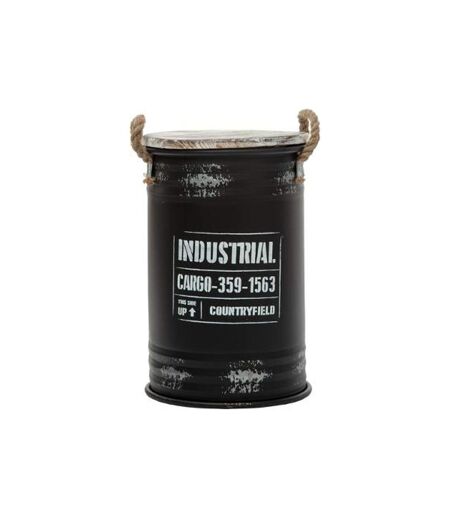 Lot de 3 Coffres Bidon Design Indus 51cm Noir