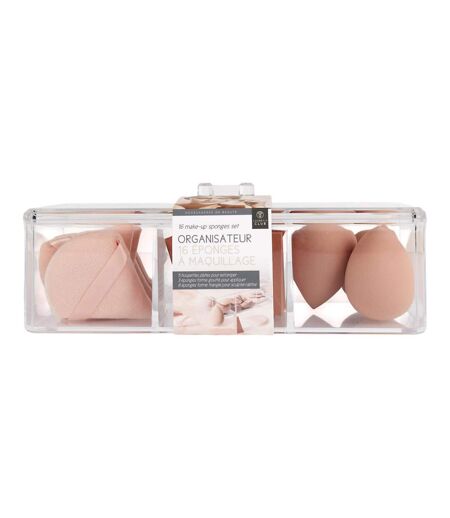 Organisateur & 16 Éponges à Maquillage Teint 22cm Transparent