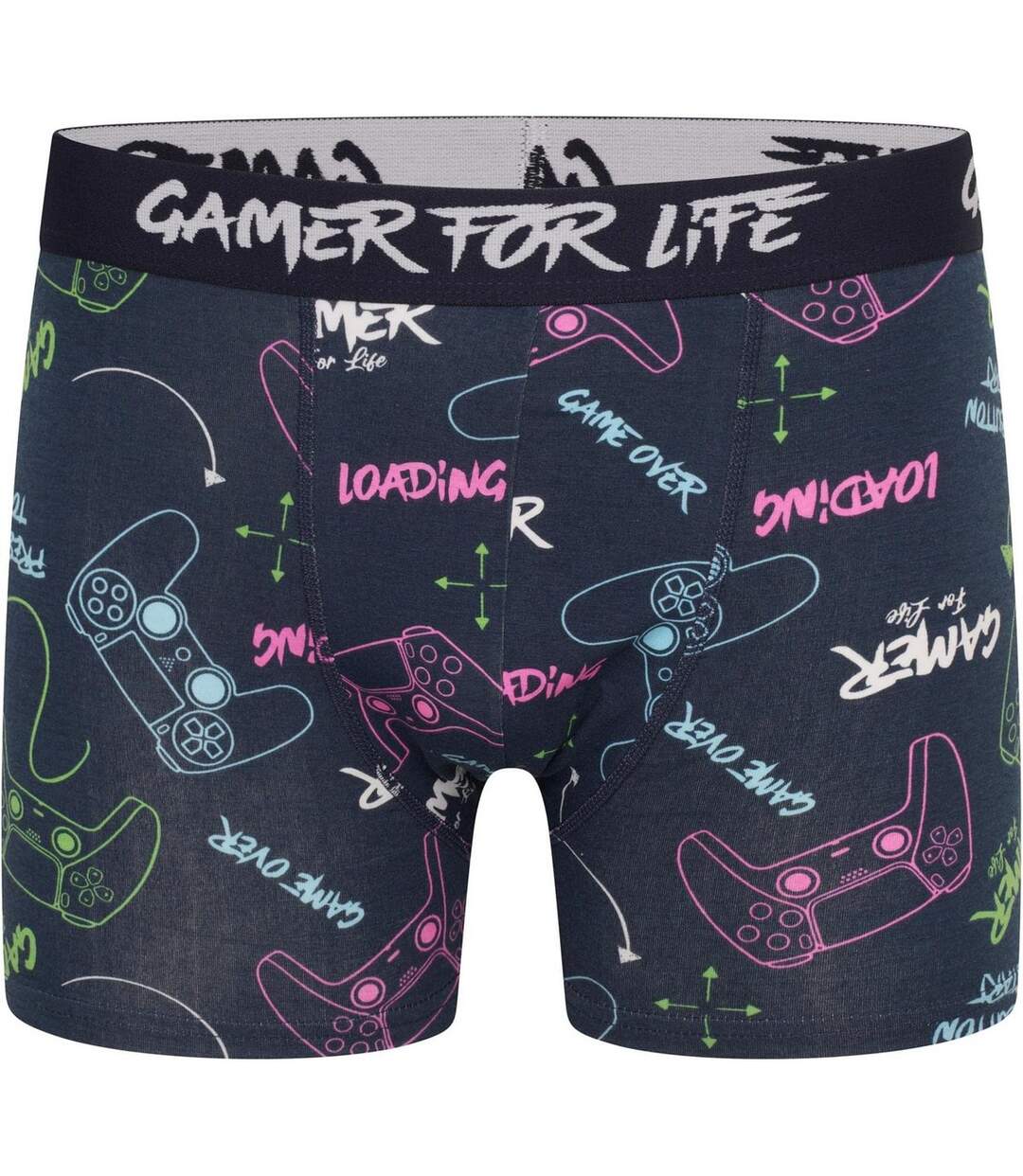 Boxer Motif/style Manette Gamer For Life Homme Bleu Marine Orange Gris Clair Bleu Gris Foncé Floso-3