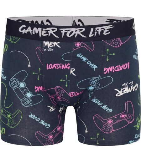 Boxer Motif/style Manette Gamer For Life Homme Bleu Marine Orange Gris Clair Bleu Gris Foncé Floso