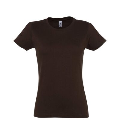 SOLS Womens/Ladies Imperial Heavy Short Sleeve T-Shirt (Chocolate) - UTPC291
