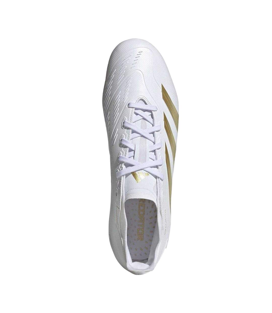 Mens Predator 24 League Leather Firm Ground Football Boots White Gold Bling Adidas-4