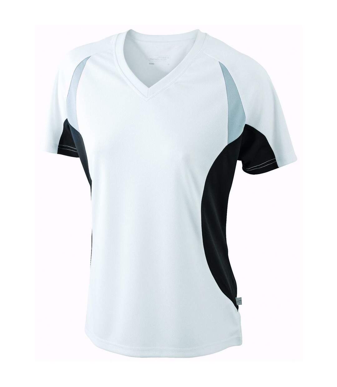 t-shirt running respirant JN390 - blanc et noir - FEMME-1