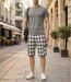 Bermuda homme WINCHESTER IDRA1B blanc à carreaux : le short en coton confortable et stylé-5
