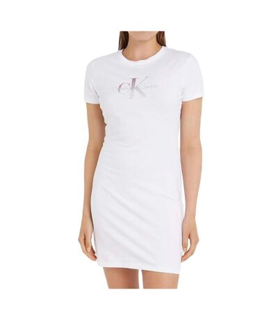 Robe Blanc Femme Calvin Klein Jeans Diffused Monologo - L