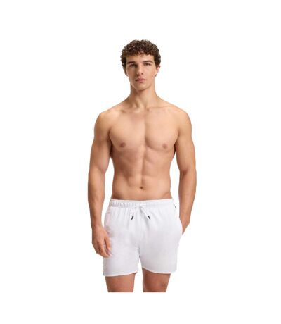 Mens Icon Logo Swim Shorts White Boss