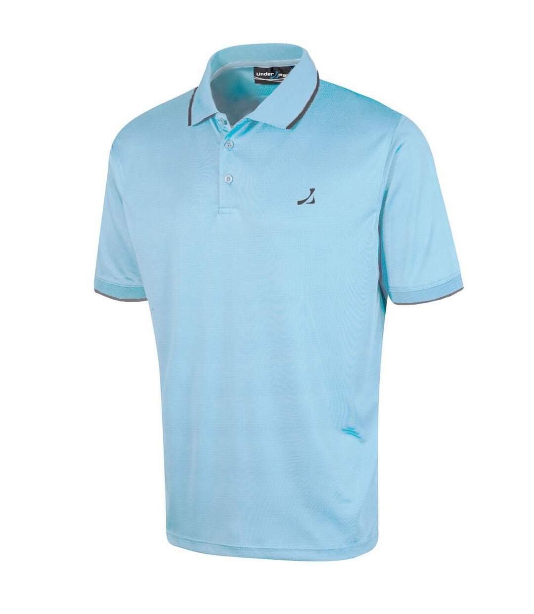 Mens waffle knit polo shirt black Under Par-4