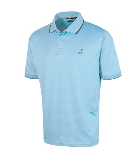 Mens waffle knit polo shirt black Under Par