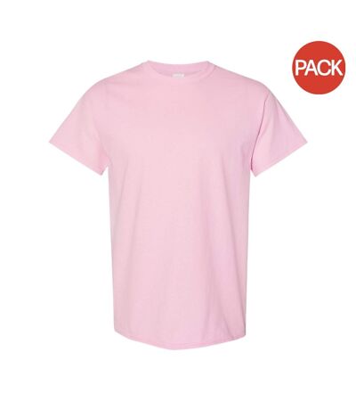 Lot de 5  t-shirts manches courtes hommes rose clair Gildan