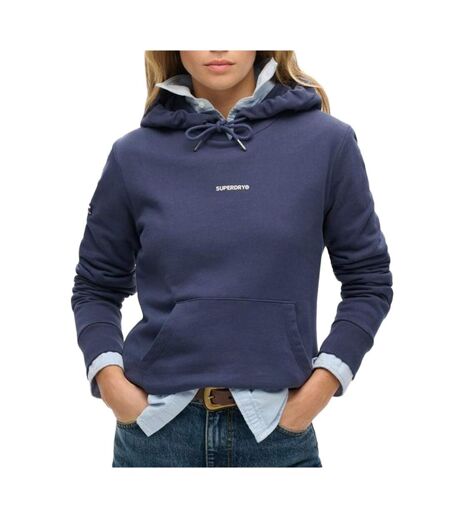 Sweat marine femme superdry plain hood - l