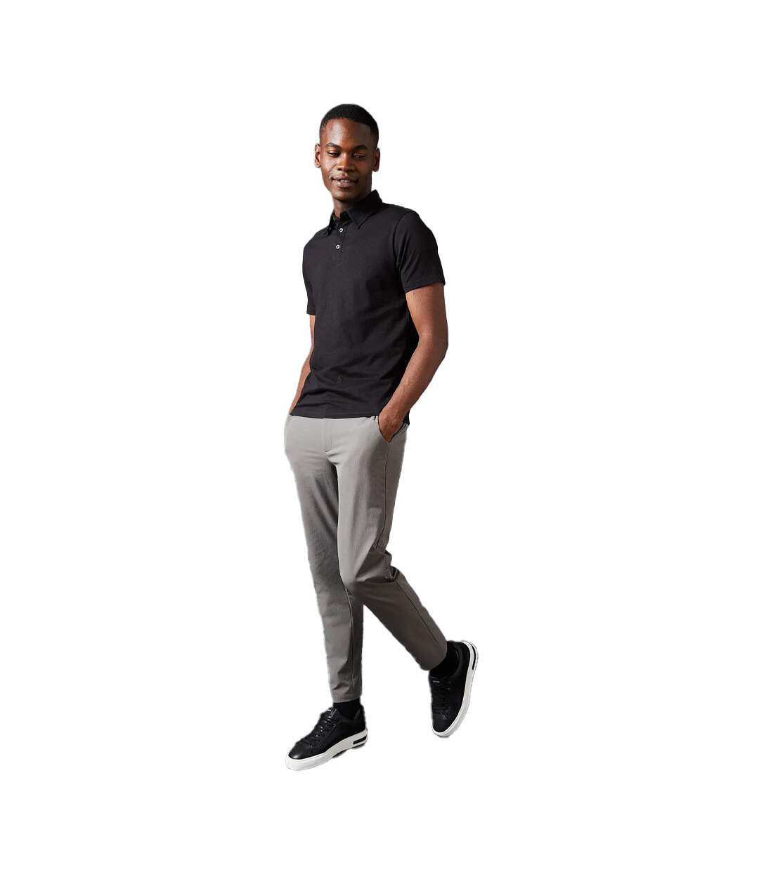 Polo hommes regular noir Burton-3