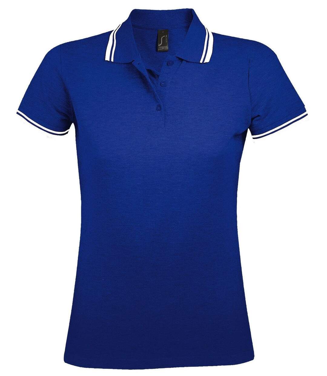 Polo femme - 00578 - bleu roi et blanc