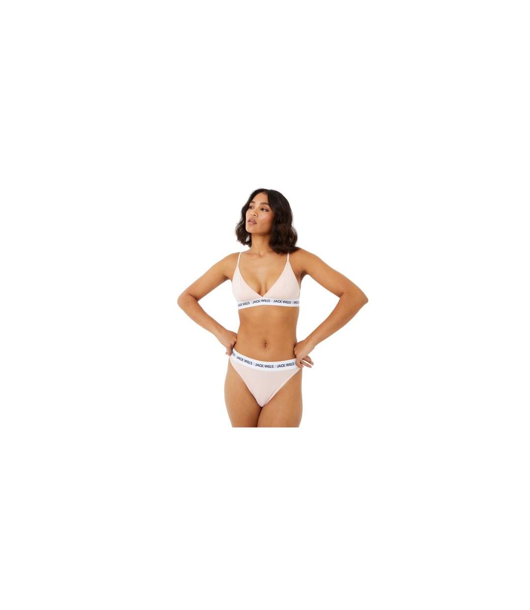 Lot De 3  Strings Motif/style Logo Deptford Femme Rose Blanc Jack Wills-1