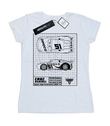Disney - T-shirt CARS CRUZ RAMIREZ BLUEPRINT - Femme (Blanc) - UTBI13779