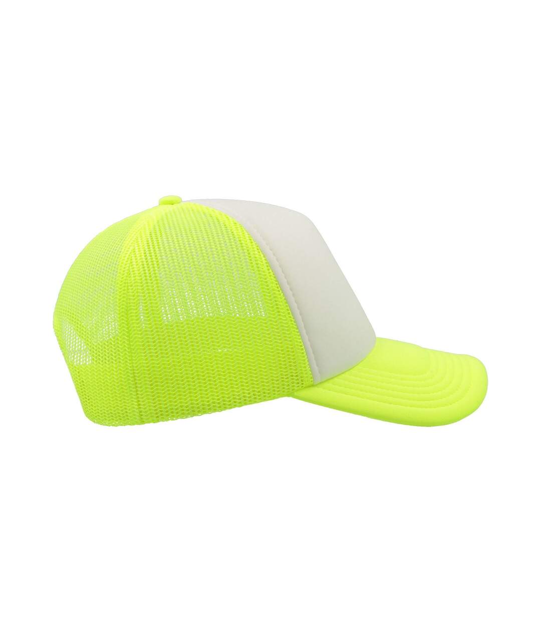 Casquette style trucker rapper mixte jaune fluo / blanc Atlantis-4