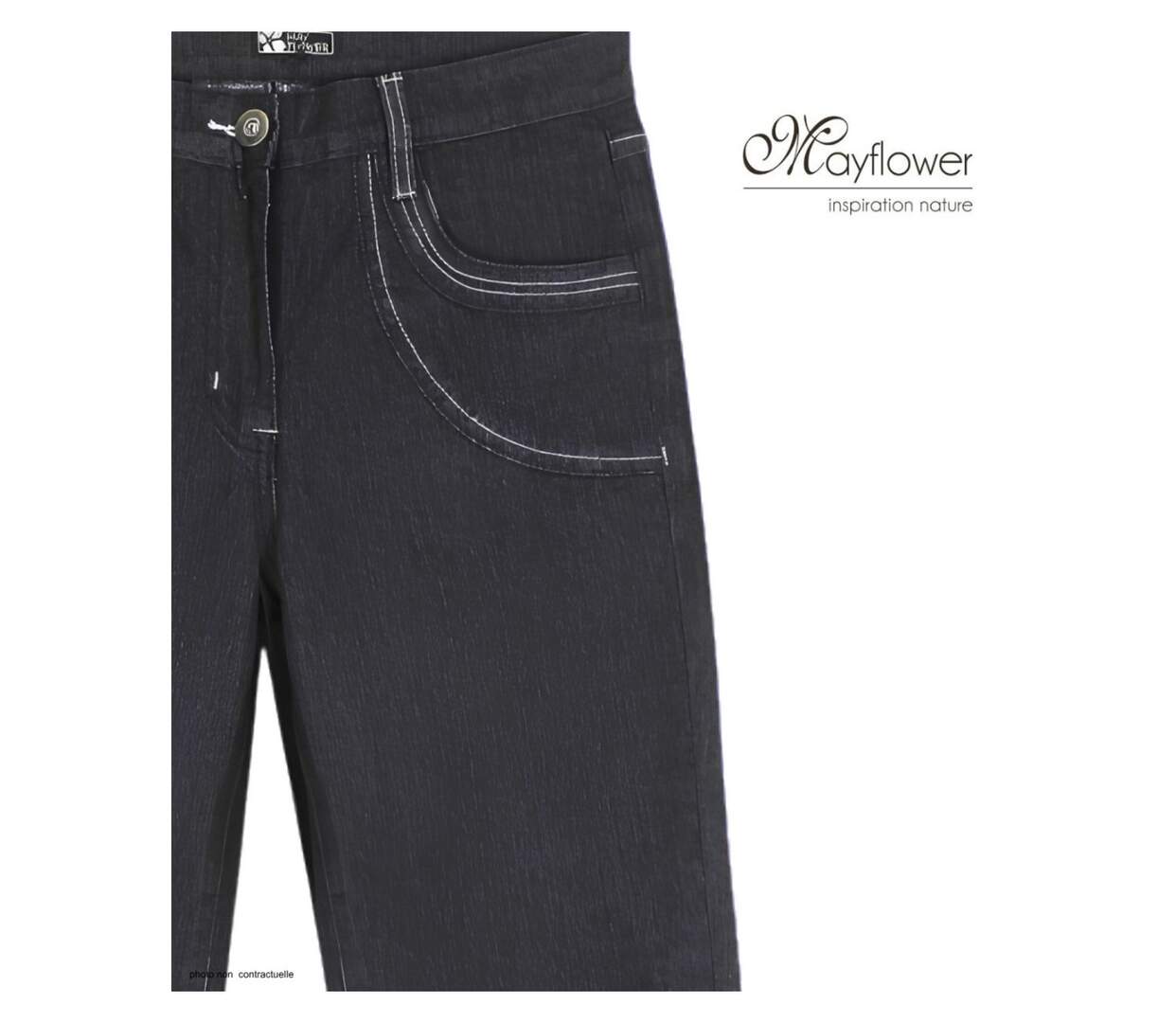 MAYFLOWER SE1111J - Pantalon extensible bleu denim : l'équilibre parfait entre confort et style-4