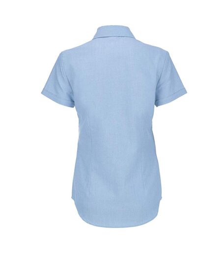 Chemisier À Manches Courtes Oxford Femme Bleu B&C