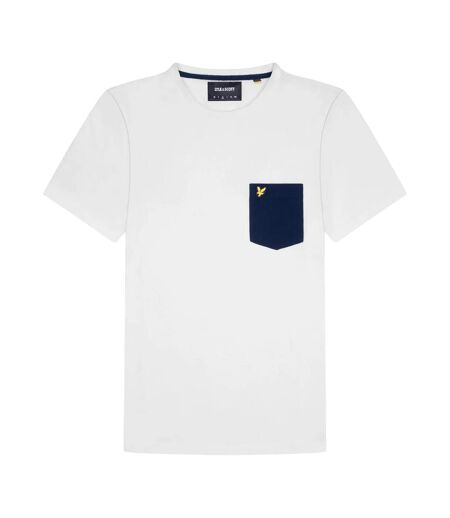 T-shirt Homme Blanc Bleu Marine Lyle & Scott