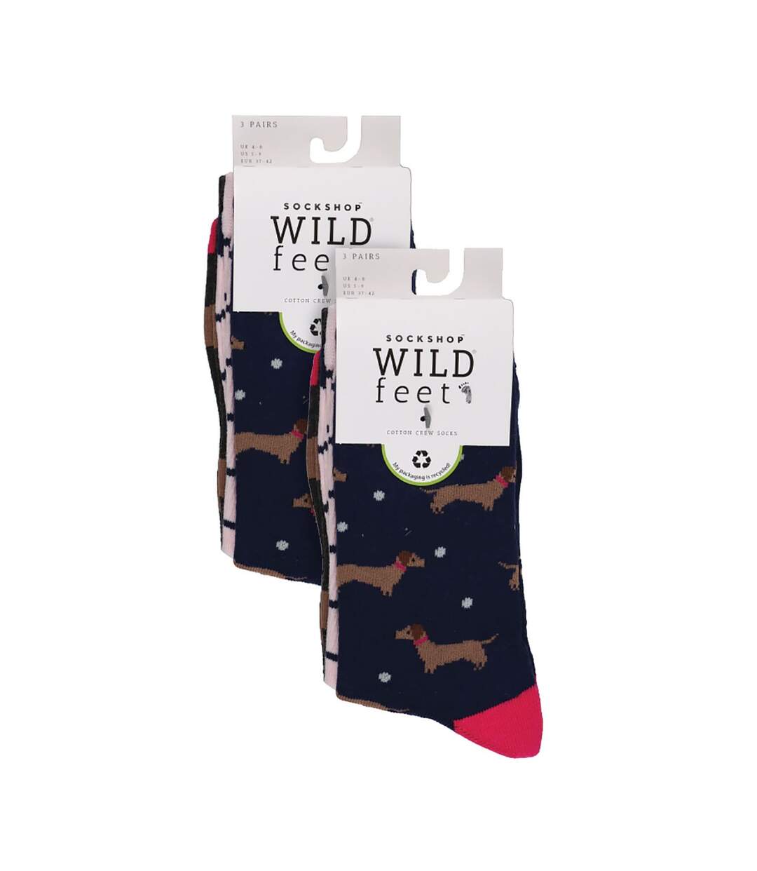 Wildfeet - 6 Paires Femme Chaussettes Animaux Rigolotes Humour-2