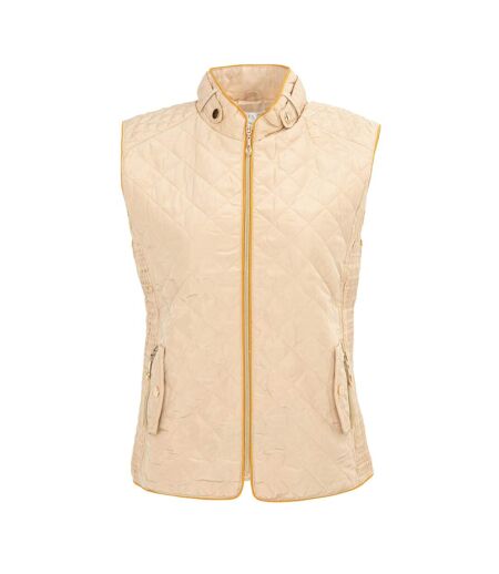 Doudoune Sans Manches Motif/style Matelassé Femme Beige Miso
