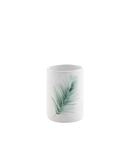 Gobelet de salle de bain Varadero en céramique - Blanc et vert