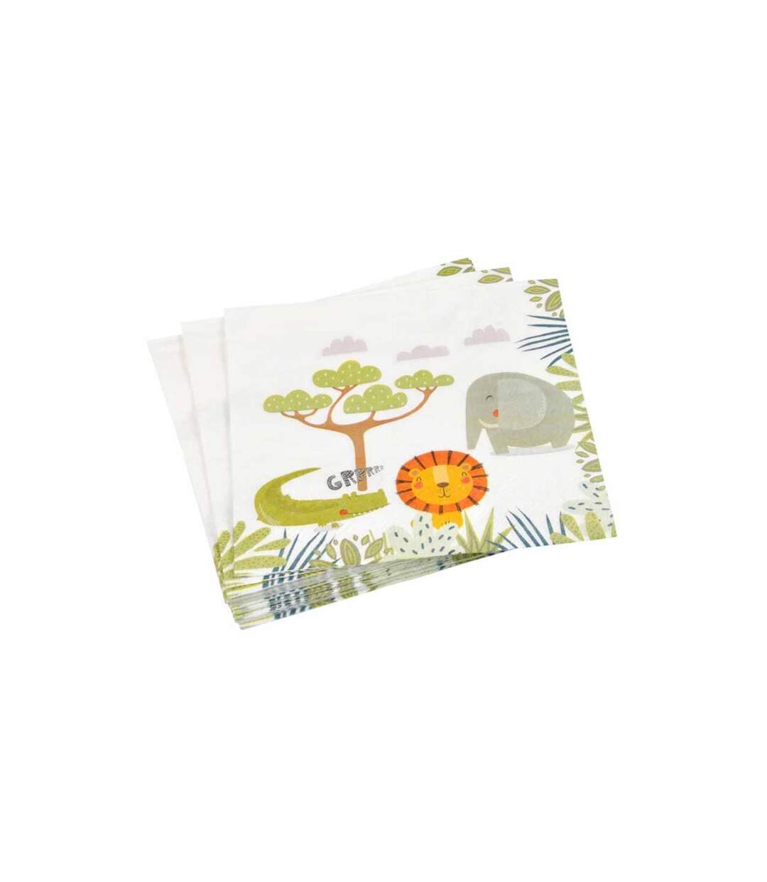 Lot de 20 Serviettes en Papier Savane 33x33cm Blanc-1