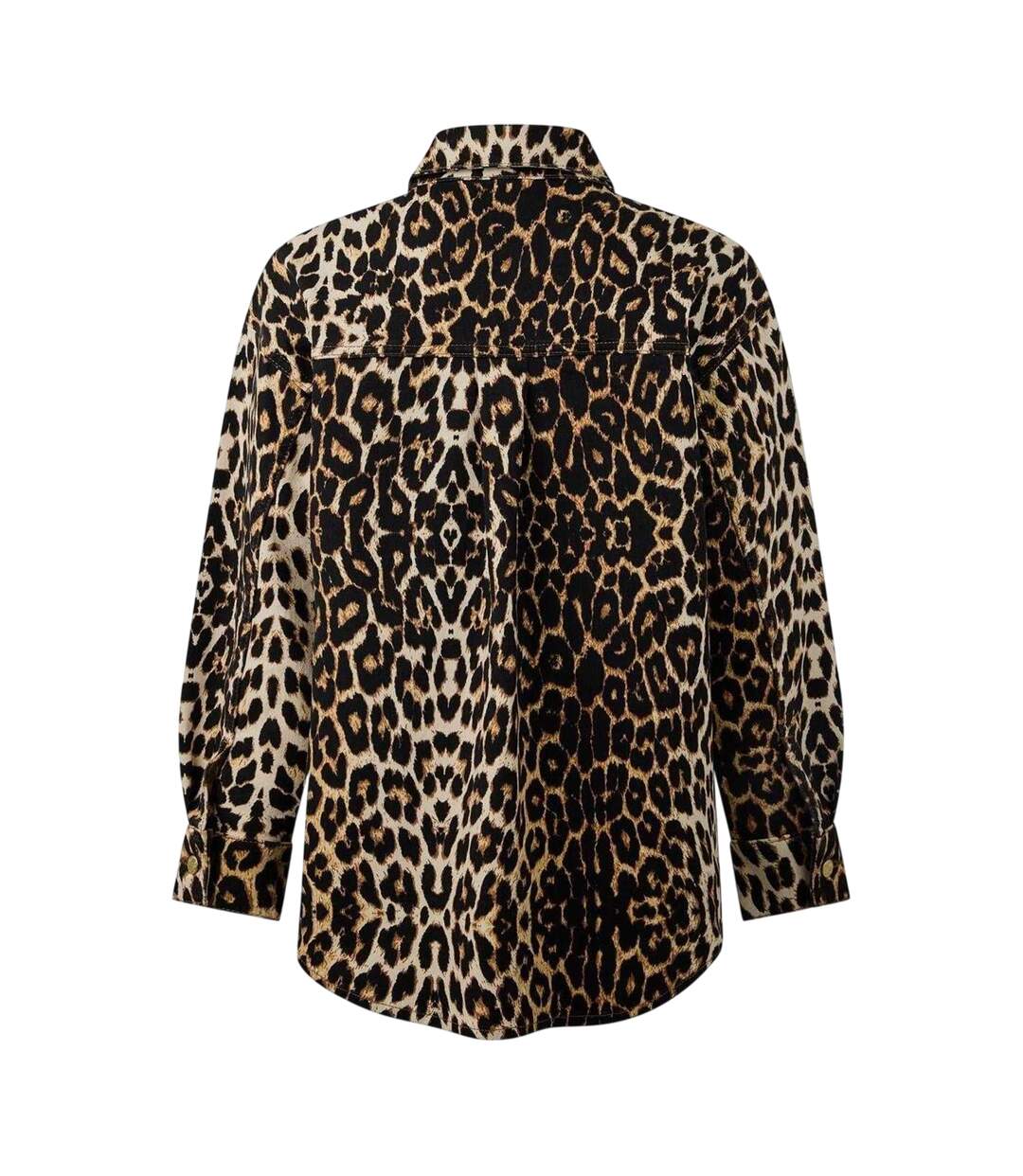 Chemise Manches Longues Motif/style Imprimé Léopard Femme Marron Noir Biba-3